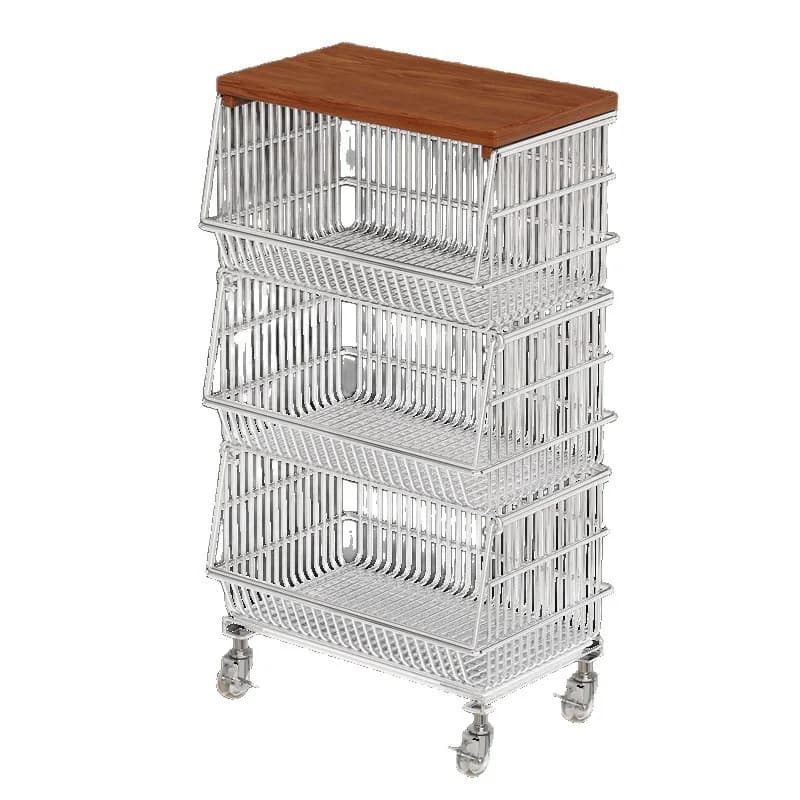 Household trolley, fruit and vegetable rack, kitchen vegetable basket, storage basket, floor-to-ceiling multi-layer