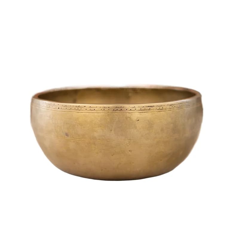 17.5 CM 0.86 KG Tone D4 Nepalese Handmade Lingroot Antique Old Bowl