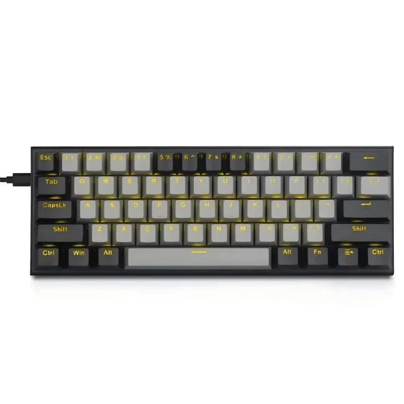 Professional 61 Keys Light Emitting Diode Backlit Mechanical Gaming Keyboard USB Wired 60% Mechanical