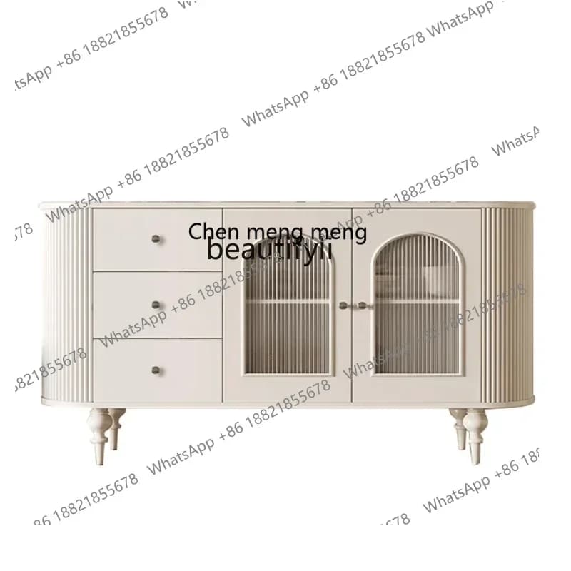 New Arrivals French Solid Wood Sideboard Retro Affordable Luxury Changhong Glass Simplicity Hallway Curio Cabinet storage cabine