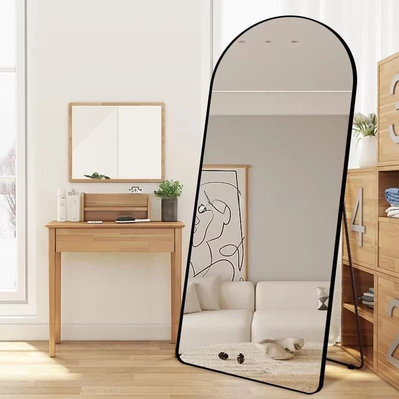 Arched long-length mirror floor clothing store fitting mirror beauty large mirror