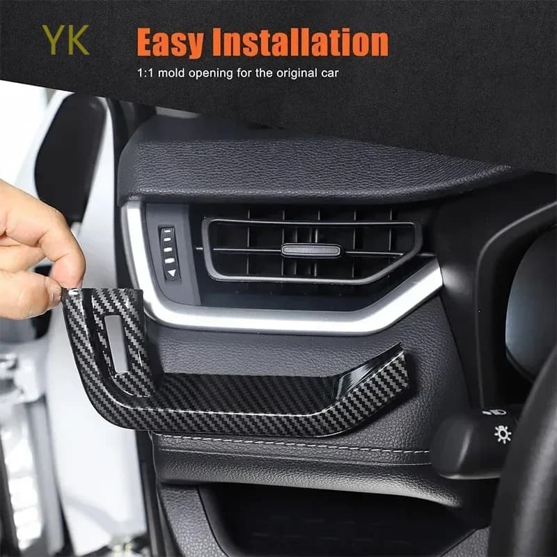 For Toyota RAV4 19-24 ABS Carbon Fiber Car Center Console Air Condition AC Vent Outlet Panel Cover Trim Interior Car Accessories