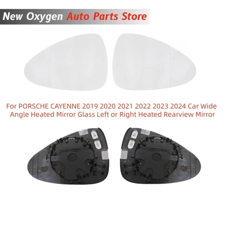 Car Wide Angle Heated Mirror Glass Left or Right Heated Rearview Mirror For PORSCHE CAYENNE 2019 2020 2021 2022 2023 2024