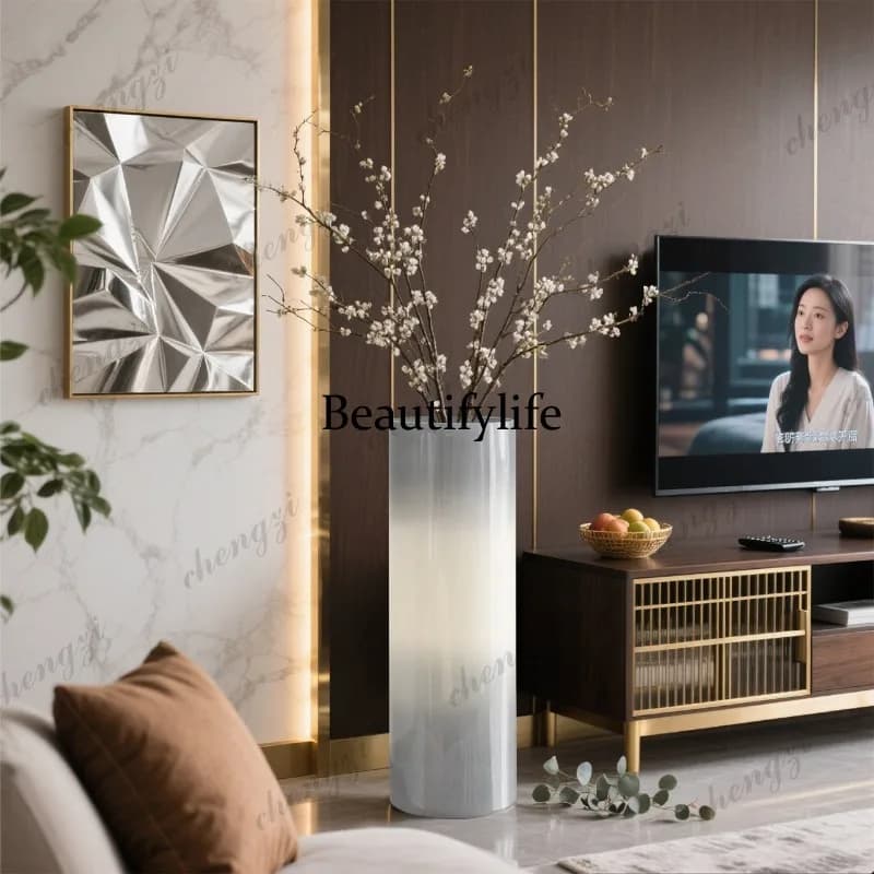 A95 floor-to-ceiling vase glass transparent high model king size bedroom living room ornament light luxury