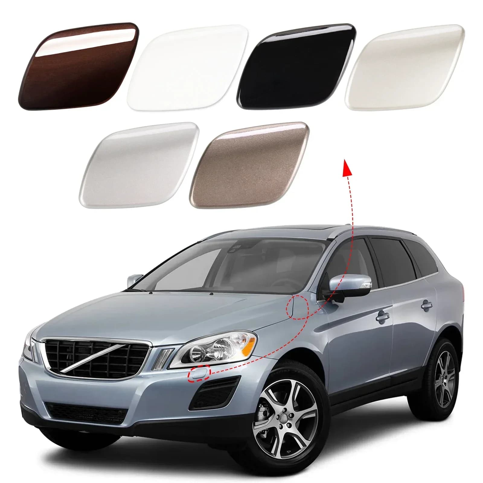 Cubierta de arandela de faro de parachoques delantero para accesorios VOLVO XC60 2012 2009 2010 2011 2013 30763410 30763411