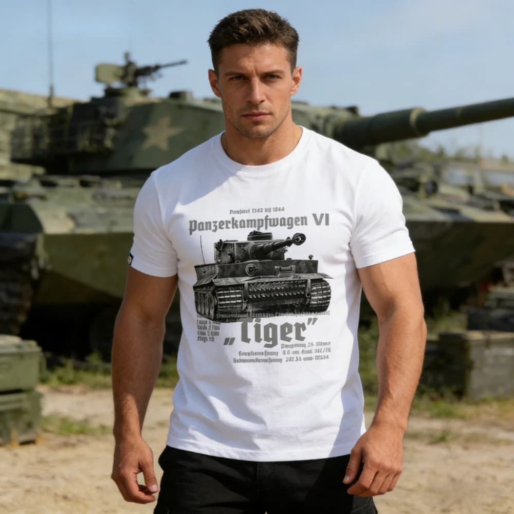 Tiger Tank T Shirt 2026 New WWII Sherman M4 Graphic 100% Cotton Men Women Unisex Oversized Vintage 90s Military Streetwear Tops