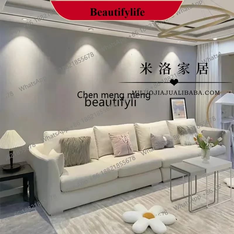 D178  Fabric sofa Nordic modern small apartment latex custom sofa double three people simple