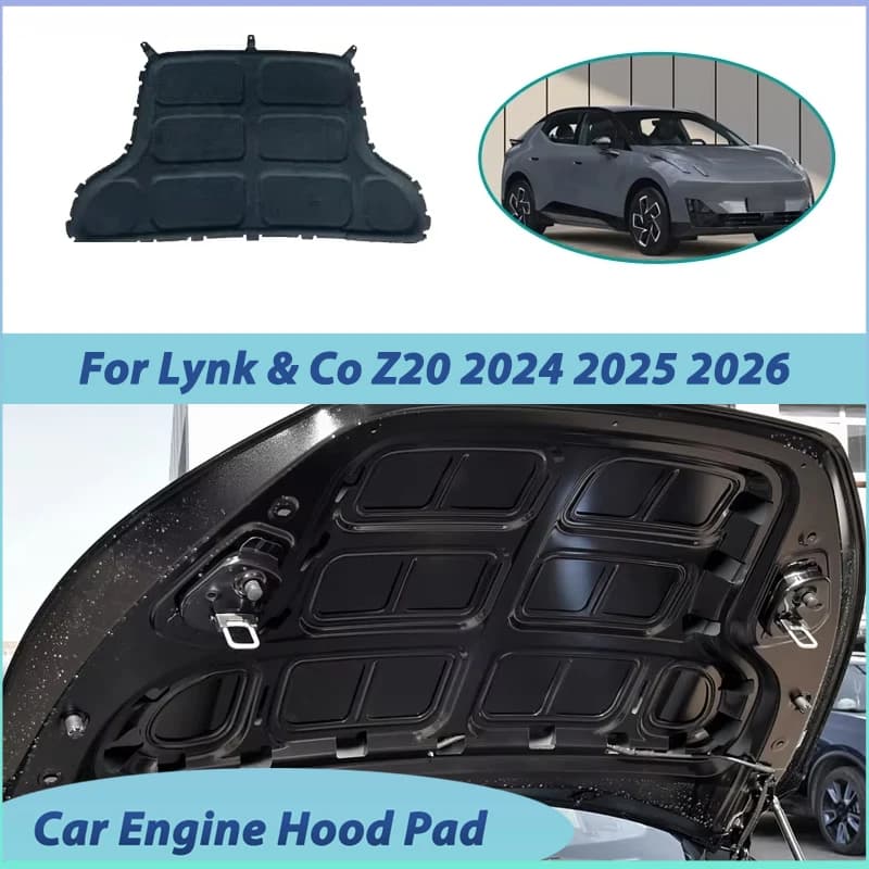 For Lynk & Co Z20 2024 2025 2026 Engine Compartment Noise Reduction Cotton Mats Heat Insulation Pads Soundproof Car Accessories