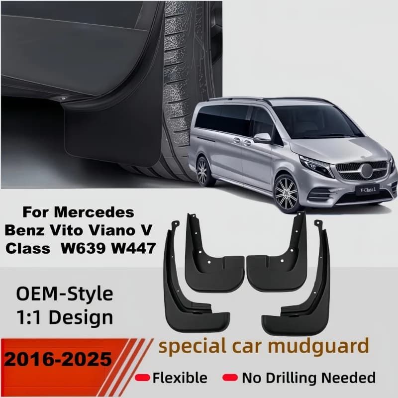 FOR Mercedes Benz V Class W447 AMG Mudguard Fender Mudflaps Guard Splash Mud Flap Car Accessories Auto Styline 4pcs 2021 -2025