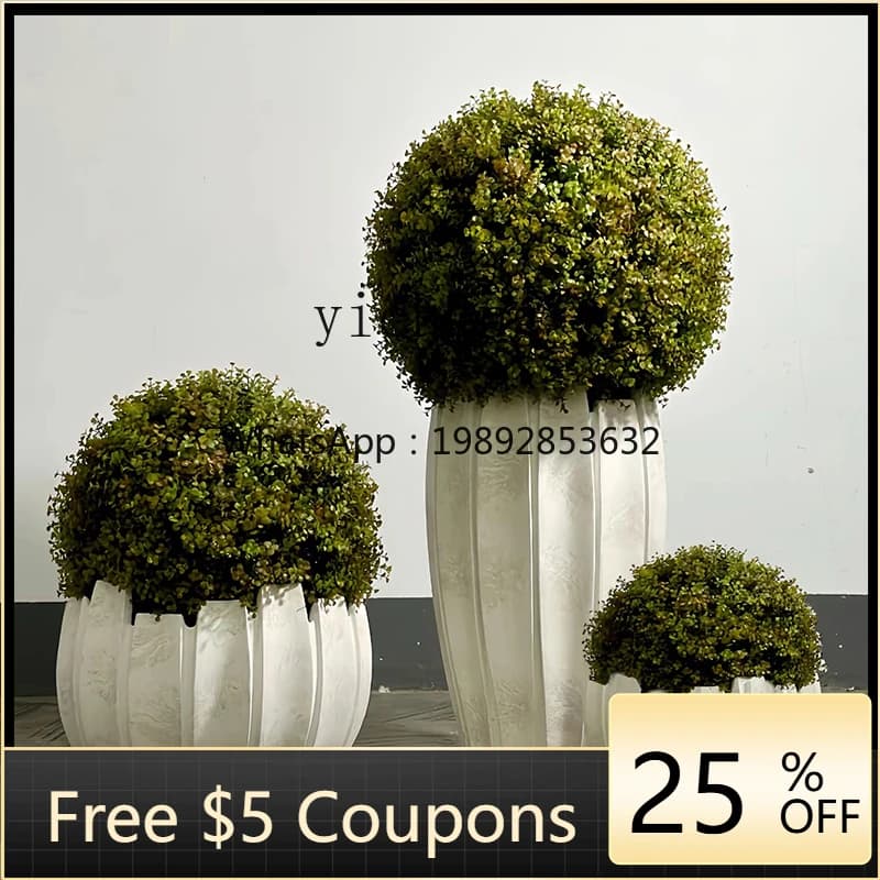 AA new Chinese floral simulation green plant landscape living room simulation plant ball potted floor ornament