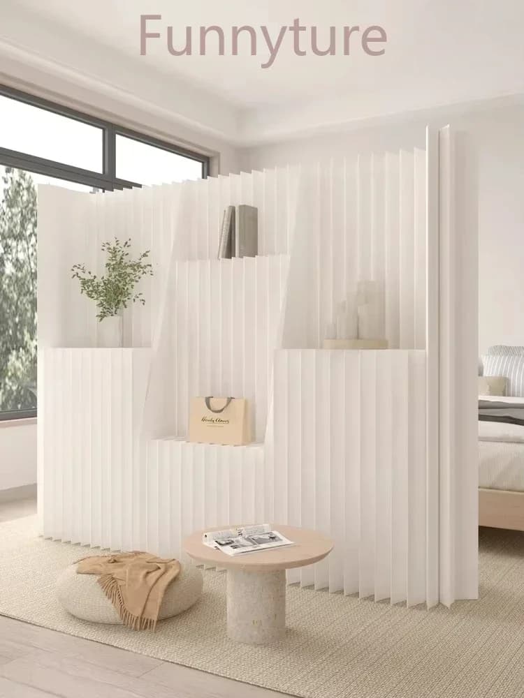 Folding Paper Rack Screen Partition for Office Commercial Display Shopping Mall Boutique Booth - Product Showcase Shelf