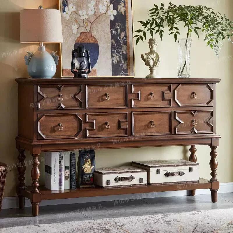 H1 entryway cabinet, entryway vintage solid wood sideboard, living room storage hallway cabinet, vintage style