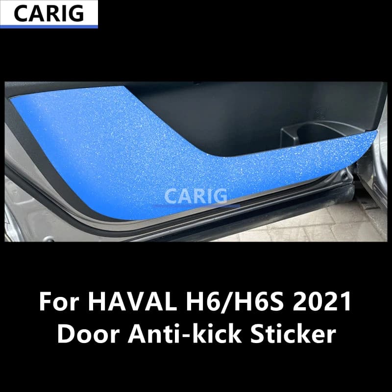 For HAVAL H6/H6S 2021 Door Anti-kick Sticker Modified Carbon Fiber Pattern Interior Car Film Accessories Modification