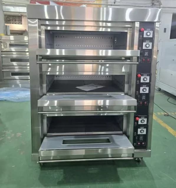 Commercial 3 Deck 6 Trays Gas Baking Oven Stainless Steel Bakery Oven For Bread Pizza Cake CE Certified