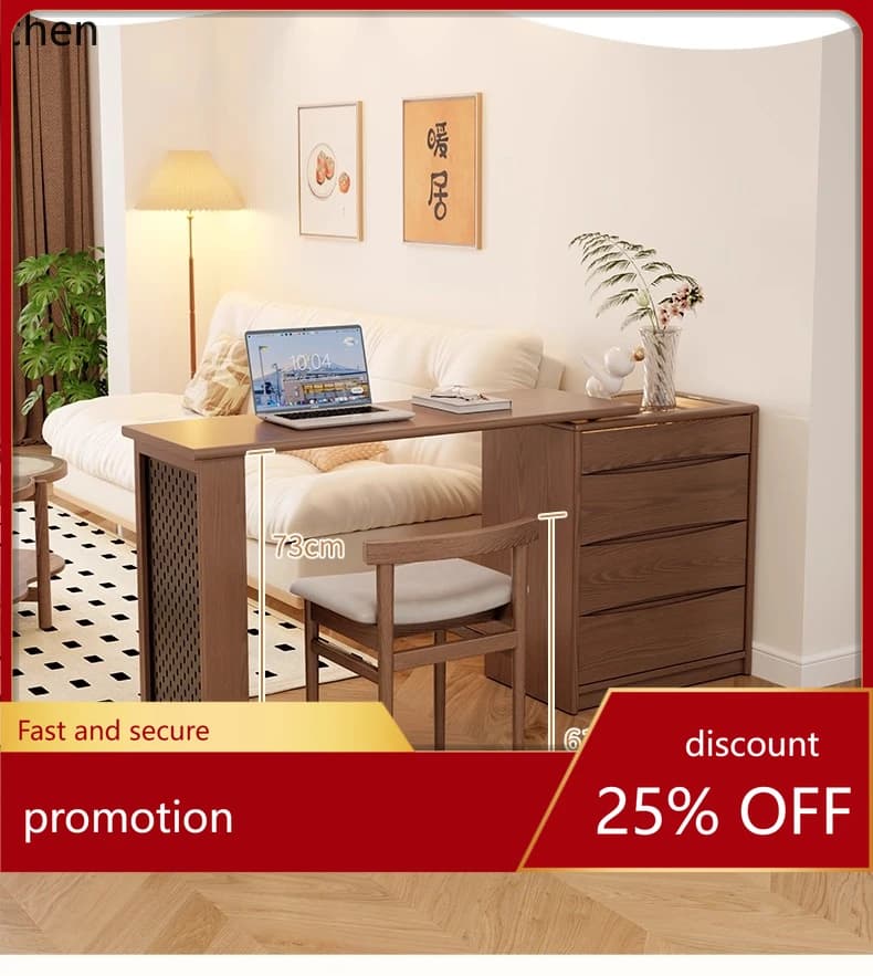 YFY Solid Wood Bar Table for Home Living Room, Extendable Integrated Sideboard, Storage Modern Dining Table