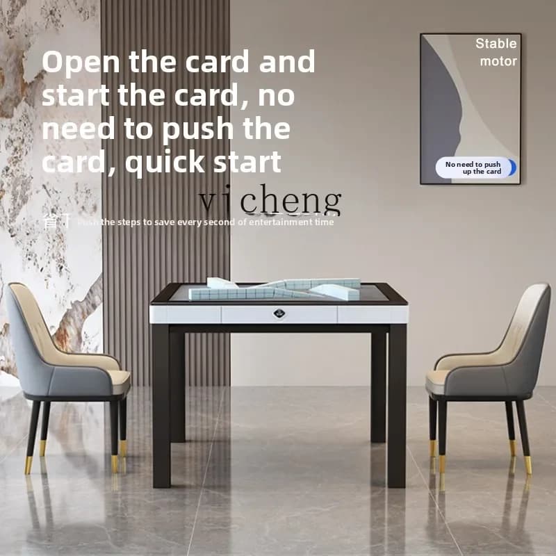 Mahjong Machine Fully Automatic Dining Table Dual-use No Pushing Cards Roller Coaster Folding Electric Mahjong Table