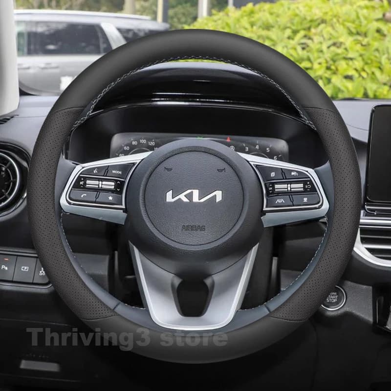 Leather Car Steering Wheel Cover For Kia K3 GT 2014-2023 Covers For Covers Auto Steering Wheel interior Kia K3 2023 Accessories