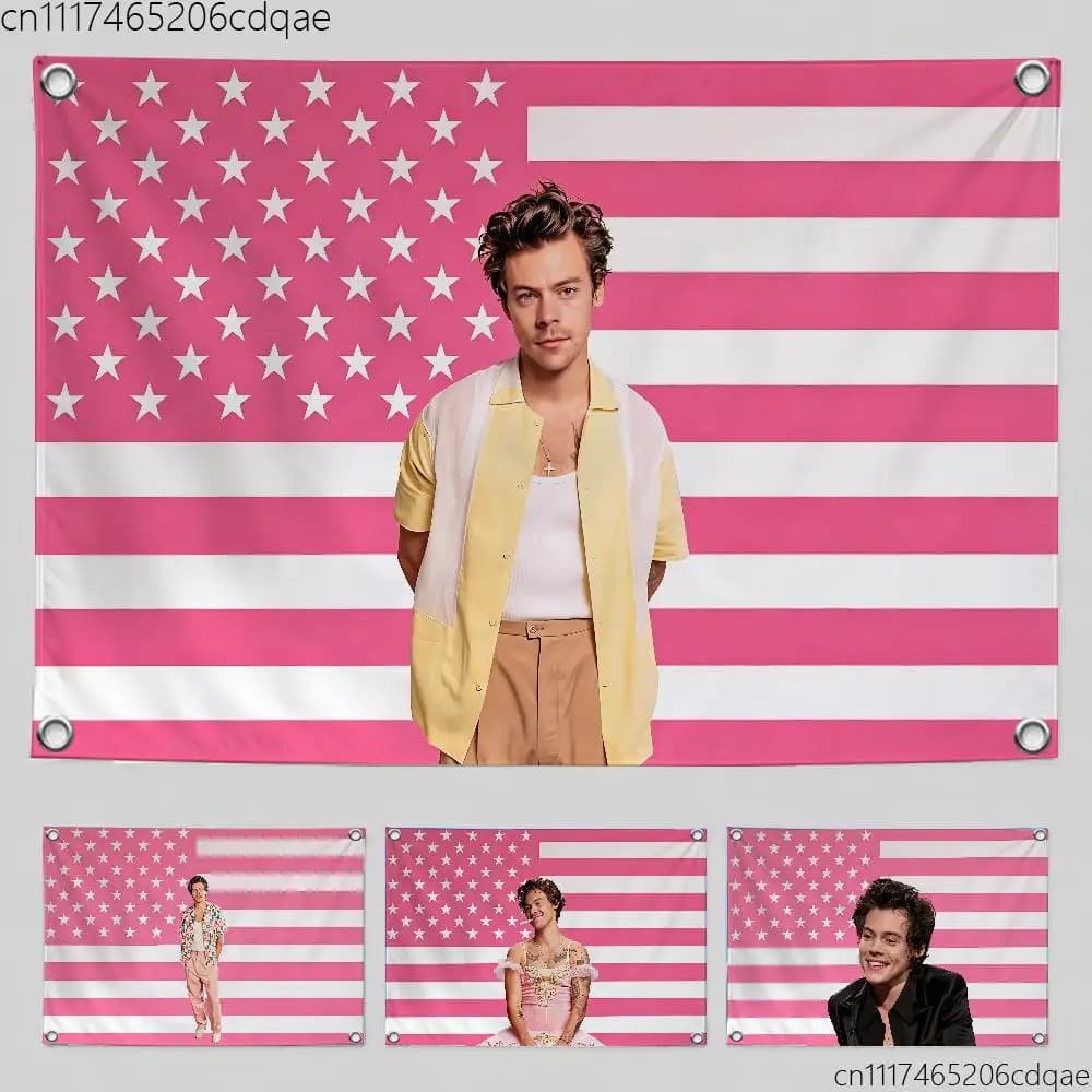 For Harry Styles Flags for Room Bedroom Home Outdoor Wall Hanging Concert Print Art Banner