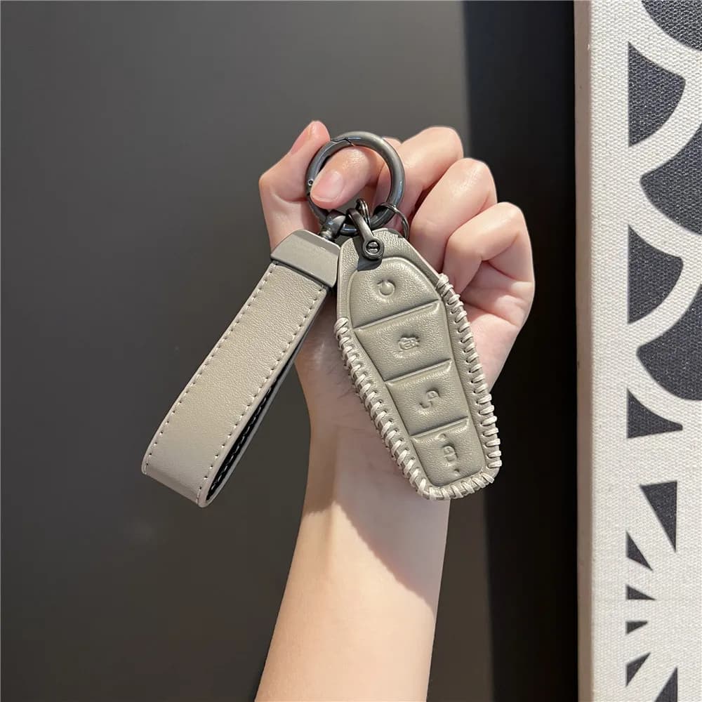 For BYD Atto 3 Han EV Dolphin Durable Second Song Pro Tang Dm QIn PLUS MAX Yuan Leather Car Remote Key Case Cover Shell Keychain