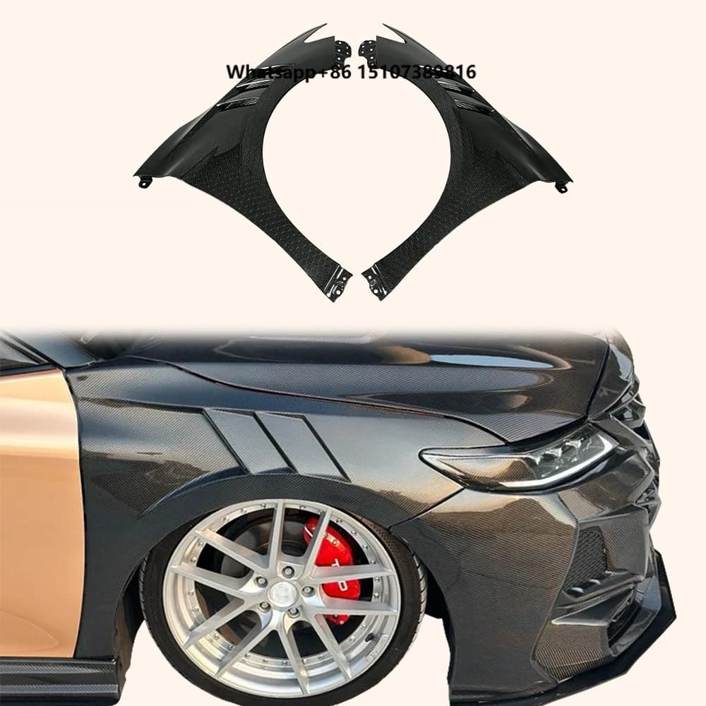 For Camry XV70 18-23 Honeycomb Carbon Fiber KZ Front Vented Fender Pair