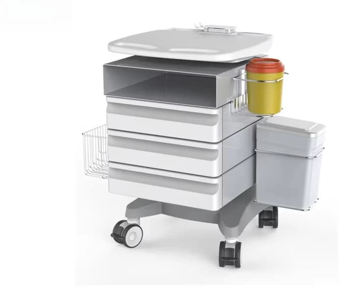 High performance mobile hospital trolley patient crash trolley with medicine cart function high quality product