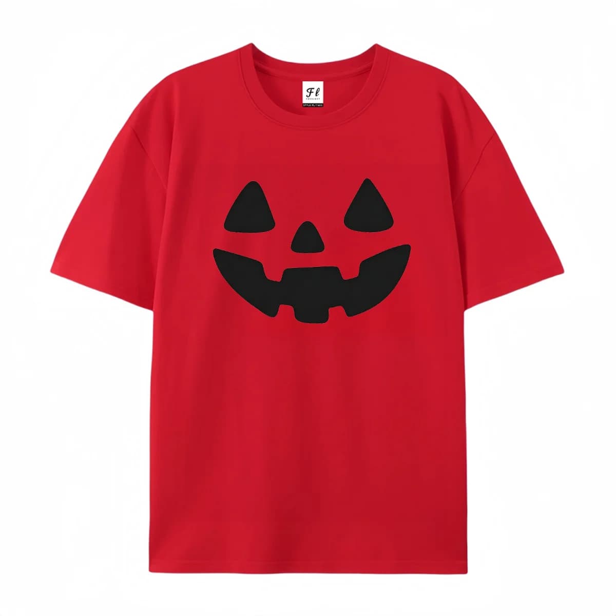 Minimal Halloween Jack‑O‑Lantern Graphic Tee Simple Black Pumpkin Face Print Fall Spooky Season Casual Short Sleeve Top Wear