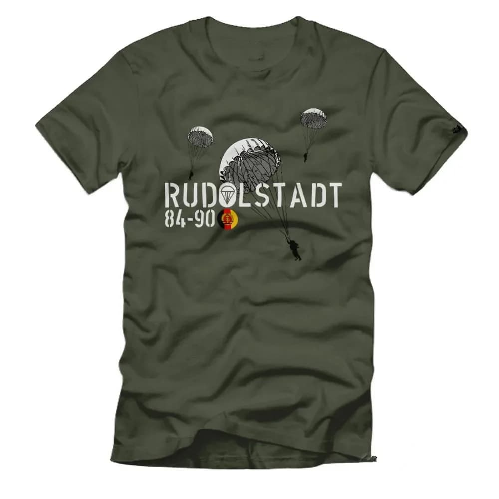 Rudolstadt 84-90 NVA DDR Paratroopers Parachute Battalion T-Shirt Short Sleeve Casual 100% Cotton O-Neck Summer Tees