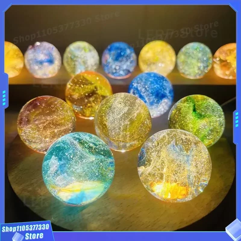 3D Crystal Glass Ball LED Night Light Starry Sky Projection Lamp Colorful Glowing Sphere Home Decor Gift for Kids Room