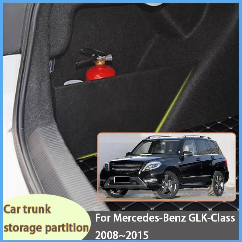 For Mercedes-Benz GLK-Class 2008~2015 X204 Car Organizer Trunk Side Partition Trunk Interior Storage Box Parts