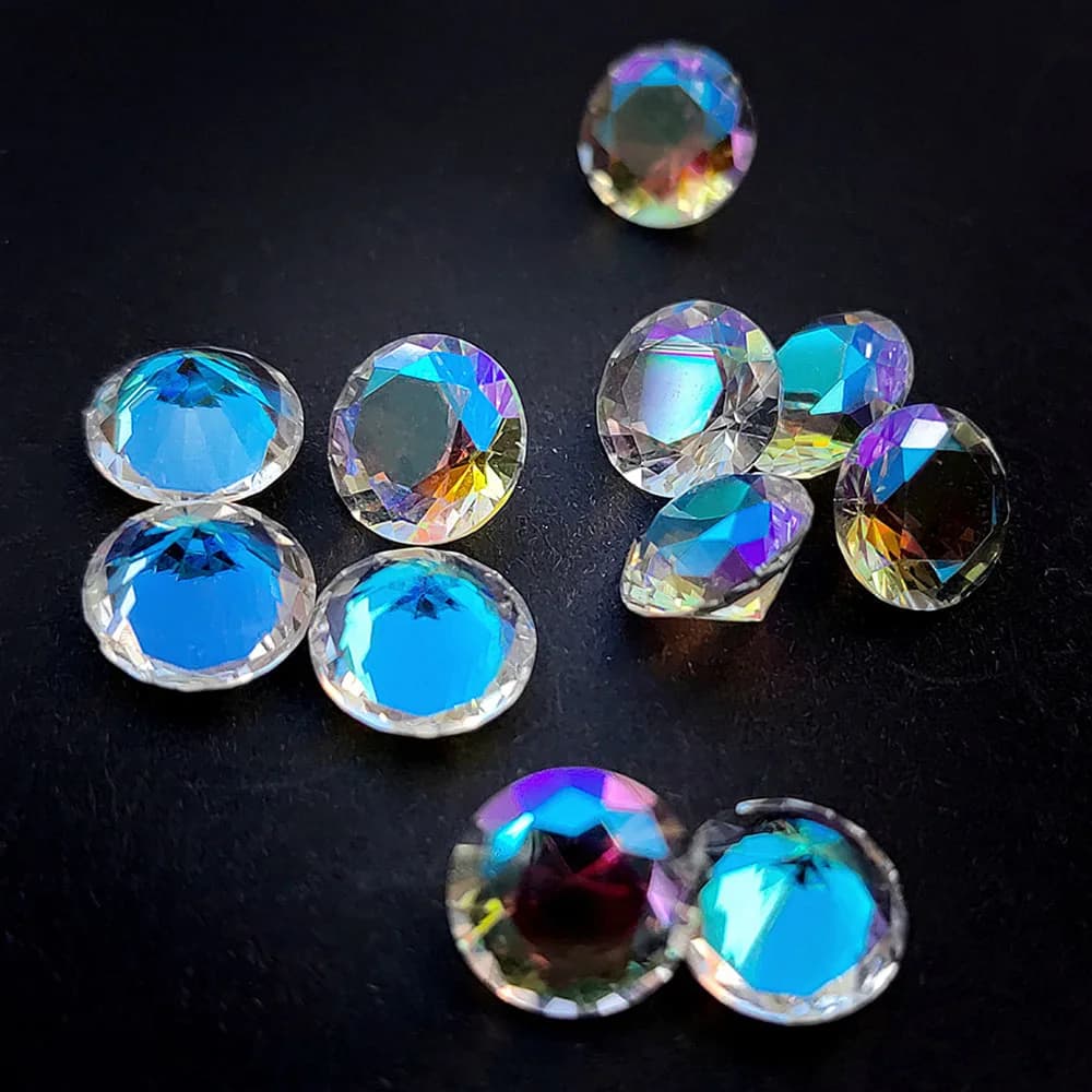 10pcs Colorful Crystal Glass Diamond Table Scattering Gemstones Christmas Party Masquerade Decorations Vase Fillers (10mm)