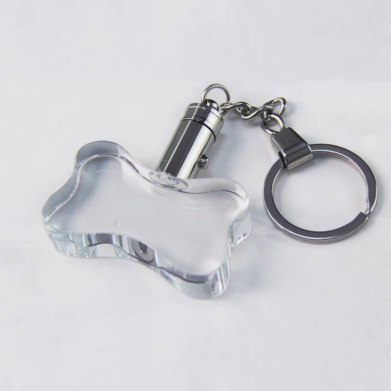 XTOOL Blank K9 Bone Crystal Keychain for 3D Laser Engraving Bone Crystal Lighting Ring Dog Pets Souvenir Pendants