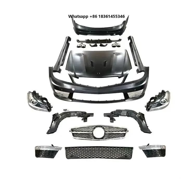 For ForClass W204 Pre 2008-2010 Advanced Styling Old to New C63 Bodykit Complete  Body Kit