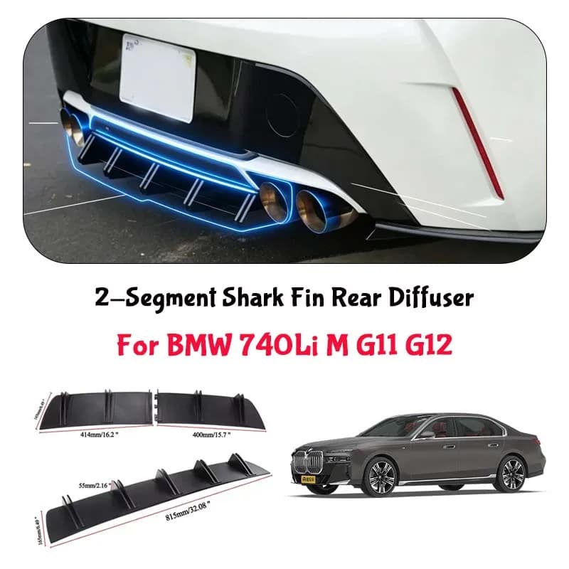 For BMW 740Li M G11 G12 Shark Fin Rear Diffuser Split Chassis Spoiler Auto Aerodynamic Parts Aerodynamic Modification