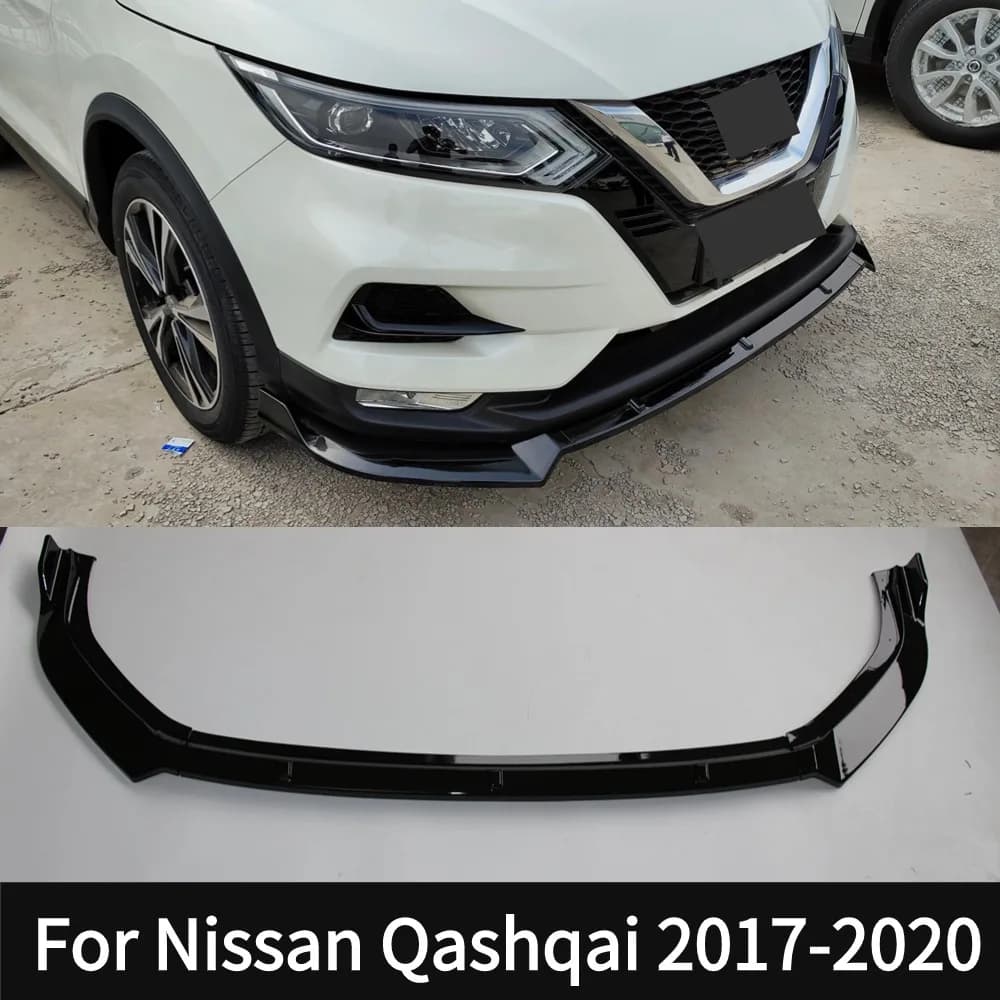 For 2017-2020 Nissan Qashqai Front Bumper Lip Spoiler Guard  Modification Tuning Accessory Facelift Chin Protector Car Part