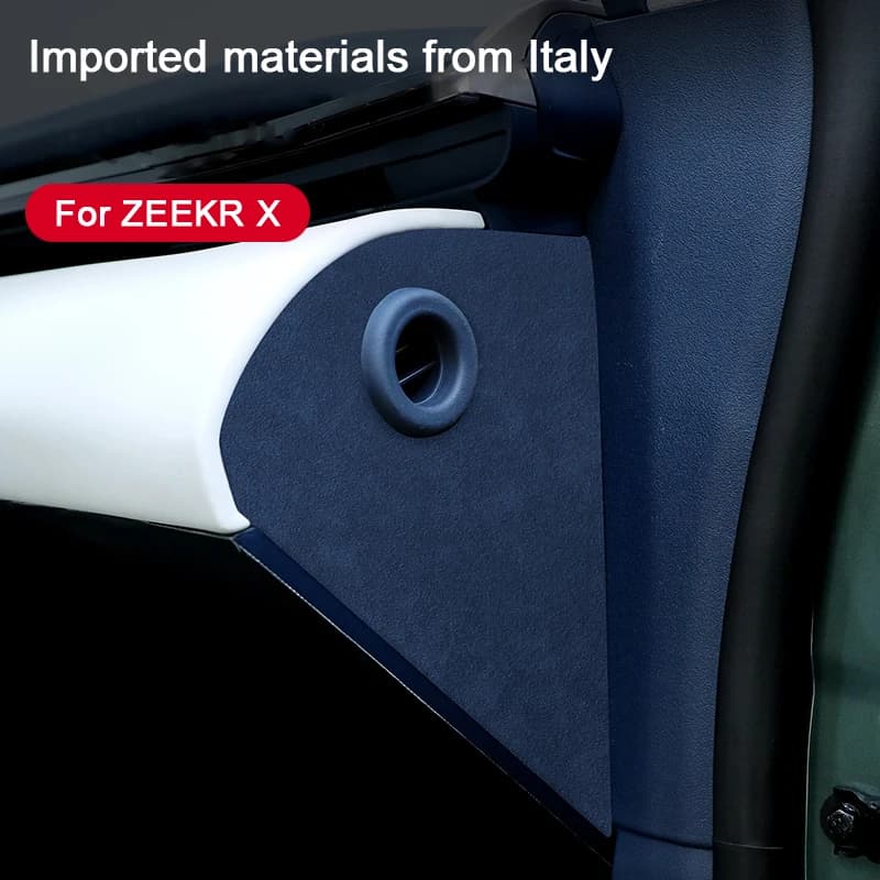 For ZEEKR X 2023 2024 2025 Top Suede Decorative Sticker On The Triangular Panel Of The Dashboard Sides Car Interior Accessories