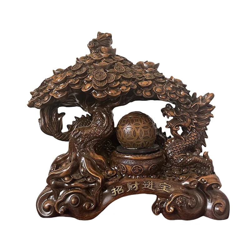 ￥#Zhaocai Jinbao Chinese New Year Decorative Resin Tree Office Home Entrance Decoration with Safe Meaning Art Theme Openings