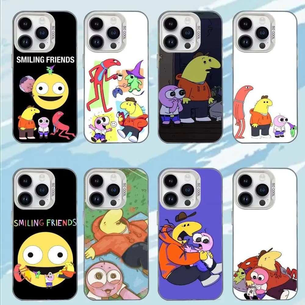 S-Smiling F-Friends  Phone Case For iPhone 17,16,15,14,13,12,11,Mini,Pro,E,MAX White Matte Shockproof Cover