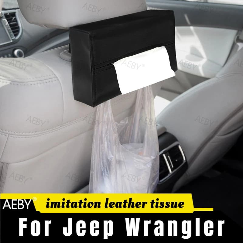 For Jeep Wrangler 2018-2023 Rear seat tissue box holder,Seat back hanging tissue dispenser,Visor napkin box,Car accessories