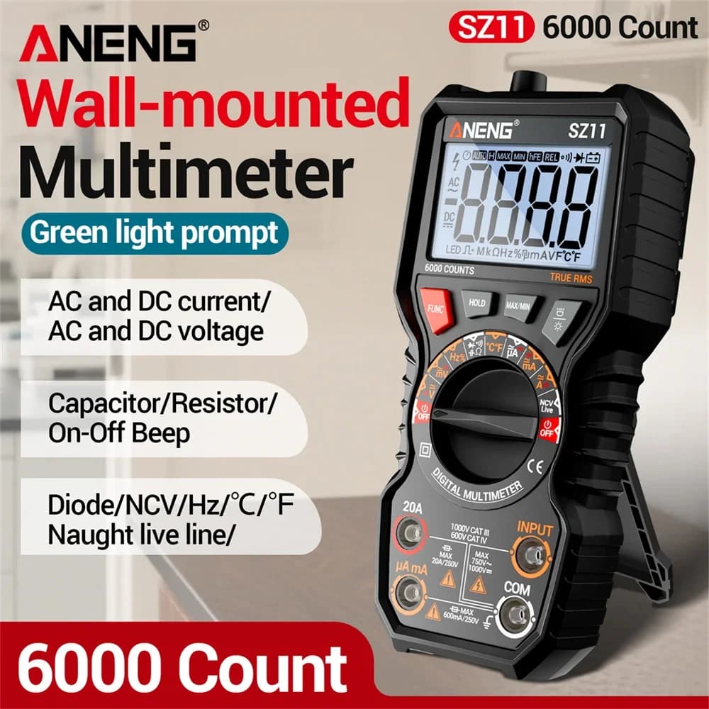 ANENG SZ11 Digital Multimeter 6000 Counts AC/DC Voltage voltmeter Tester Diode Capacitor Detect electrician Tools