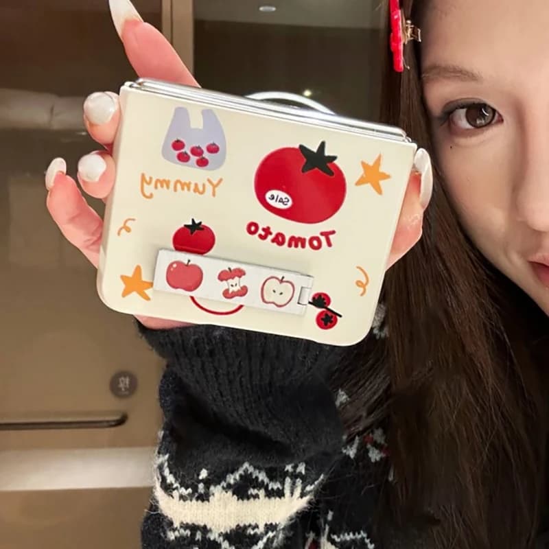 for oppo n3 flip case cute tomato flip case for OPPO Find N2 Flip / OPPO Find N3 Flip phone case with stand kawaii cases
