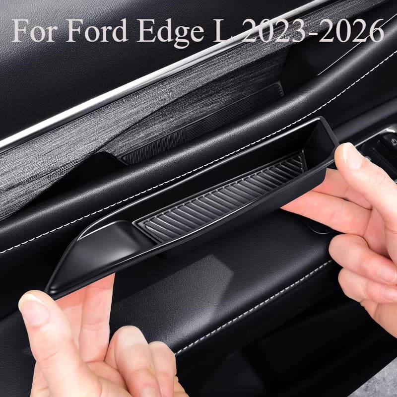 For Ford Edge L 2023-2026 Door Handle Storage Box | Silicone Organizer Tray with Lid |Door Panel Storage Insert Accessories
