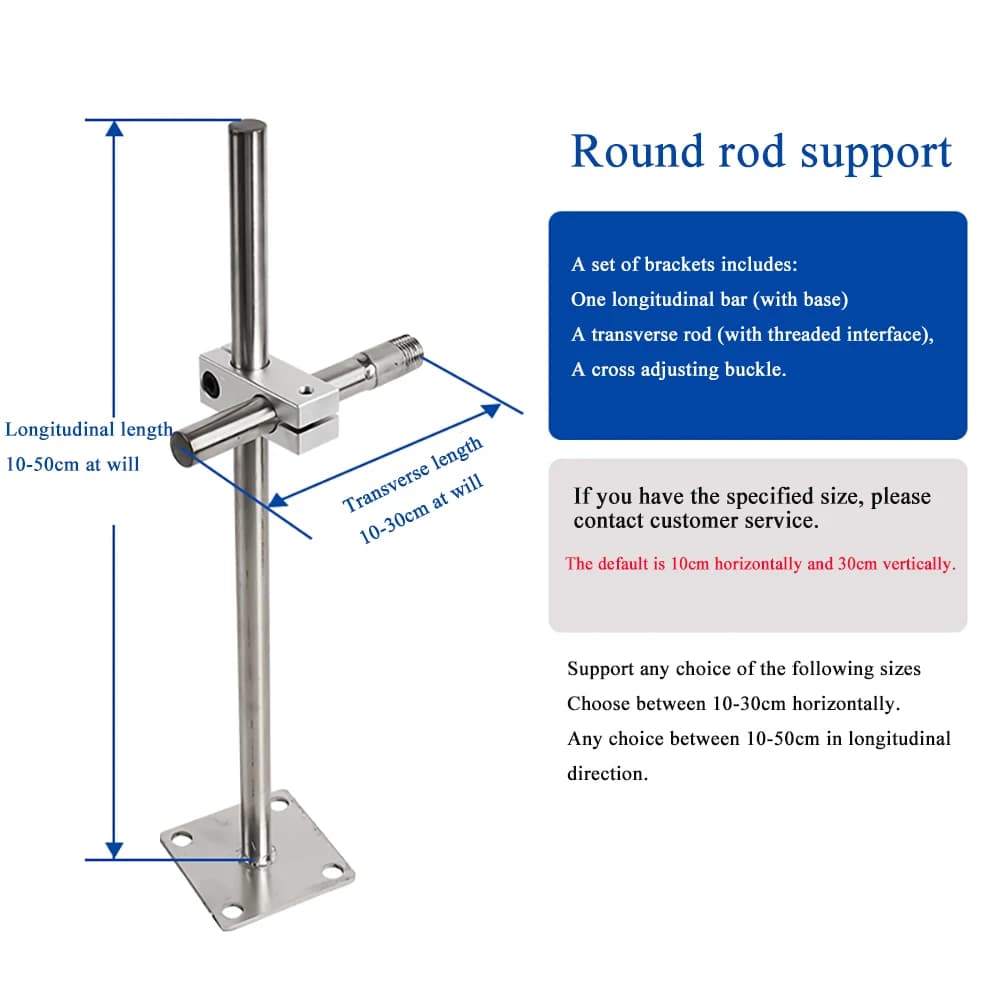 Air Knife Stainless Steel Round Rod Bracket Solid Bold Customized Adjustable Support Rotating Stand