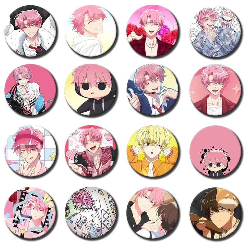 1PC Comic Strip T-Tamons B-Side Fukuhara 58mm Round Pins Creativity Printed Pictures Text Metal Lapel Badges Brooches Jewelry