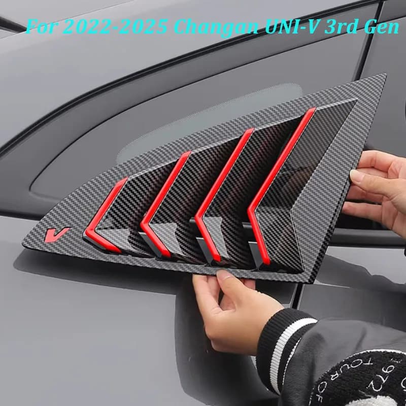 For 2022-2025 Changan UNI-V 3rd Gen Car Rear Window Sporty Louvers Side Vent Cover Trim Decoration Exterior Accessories