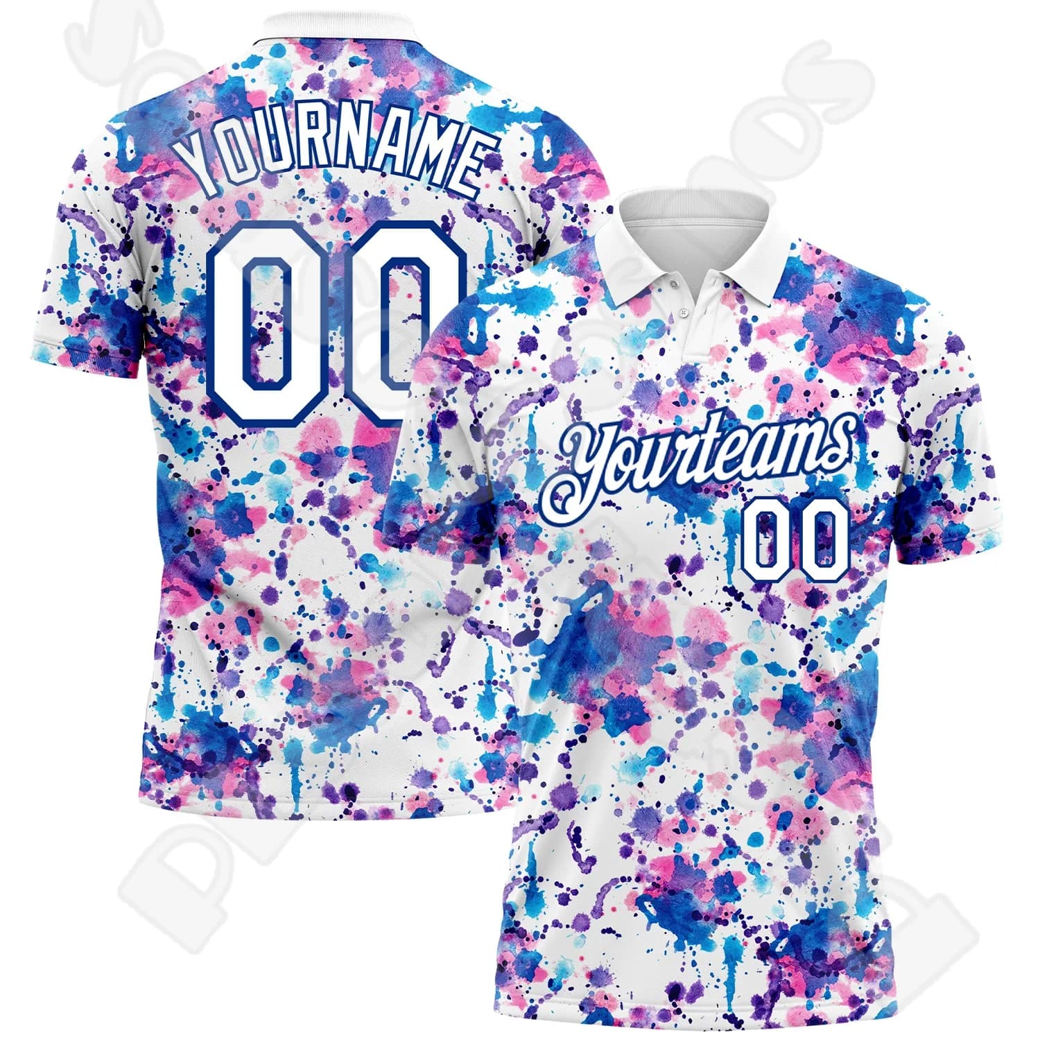 Custom Name Colorful Camo Gradient Vintage Flame Graffiti Tattoo Retro 3DPrint Harajuku Summer Short Sleeve Polo Jersey Shirts E
