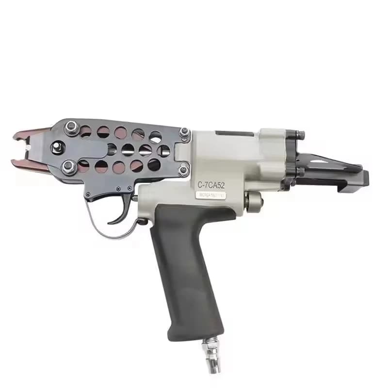 Industrial Pneumatic C-Hog Ring Stapler 3/4-inch Crown C24 Staples C-7CA Compatible Cage Components Furniture Making Pocket