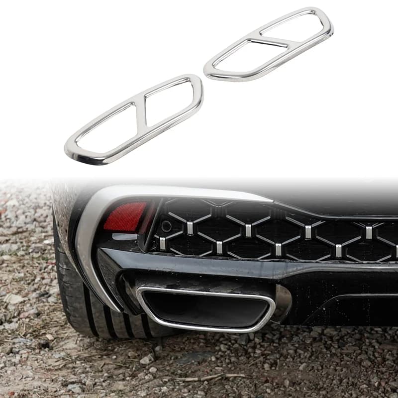 2Pcs Stainless Steel Silver For Audi A6L 2026+ Car Rear Exhaust Tail Pipe Cover Muffler Decoration Car Exterior Accessories