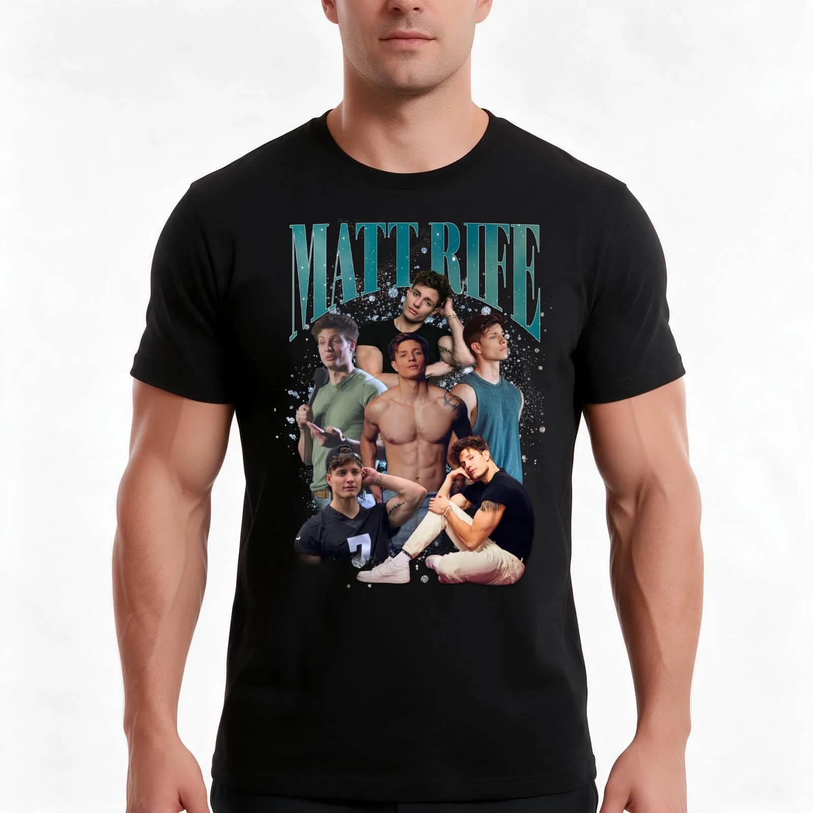 Matt Rife T-Shirt, Summer Casual Cotton Tee, Oversized Streetwear Tops, Vintage Graphic Print, Loose Fit Short Sleeve
