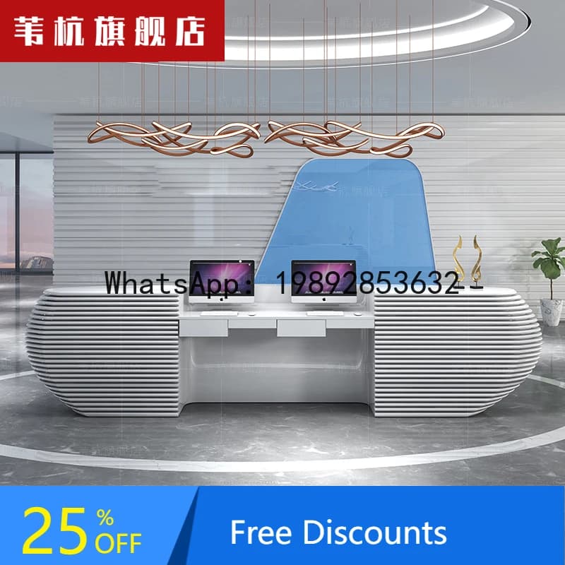 YFY Company Front  Reception  Office Front  Lacquer Table Modern Fashion Hotel Front  Beauty Salon
