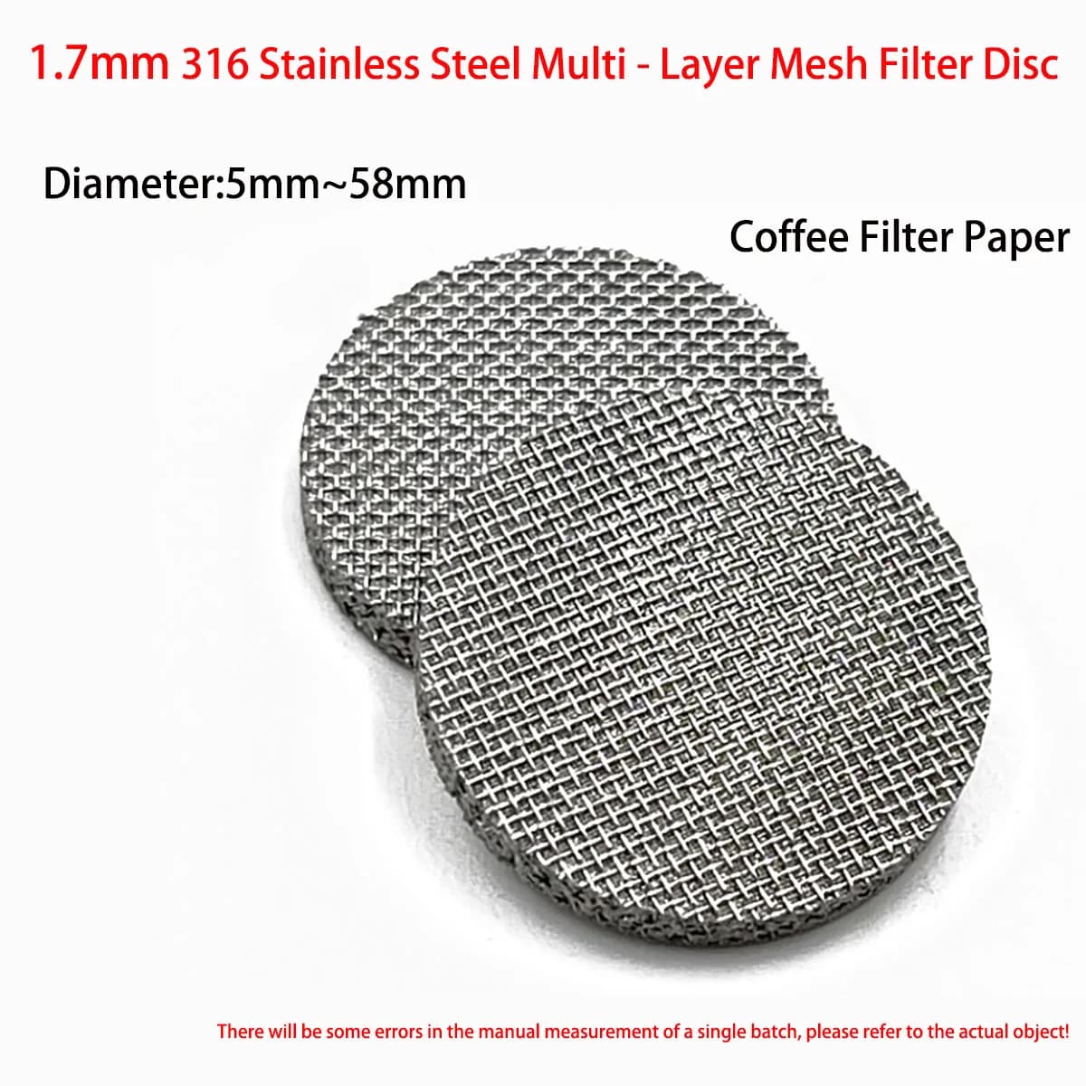 1.7mm Thick 316 Coffee Filter Stainless Steel Filter Disc, Multi-Layer Sintered Mesh Filter Disc,Fluidization Plate